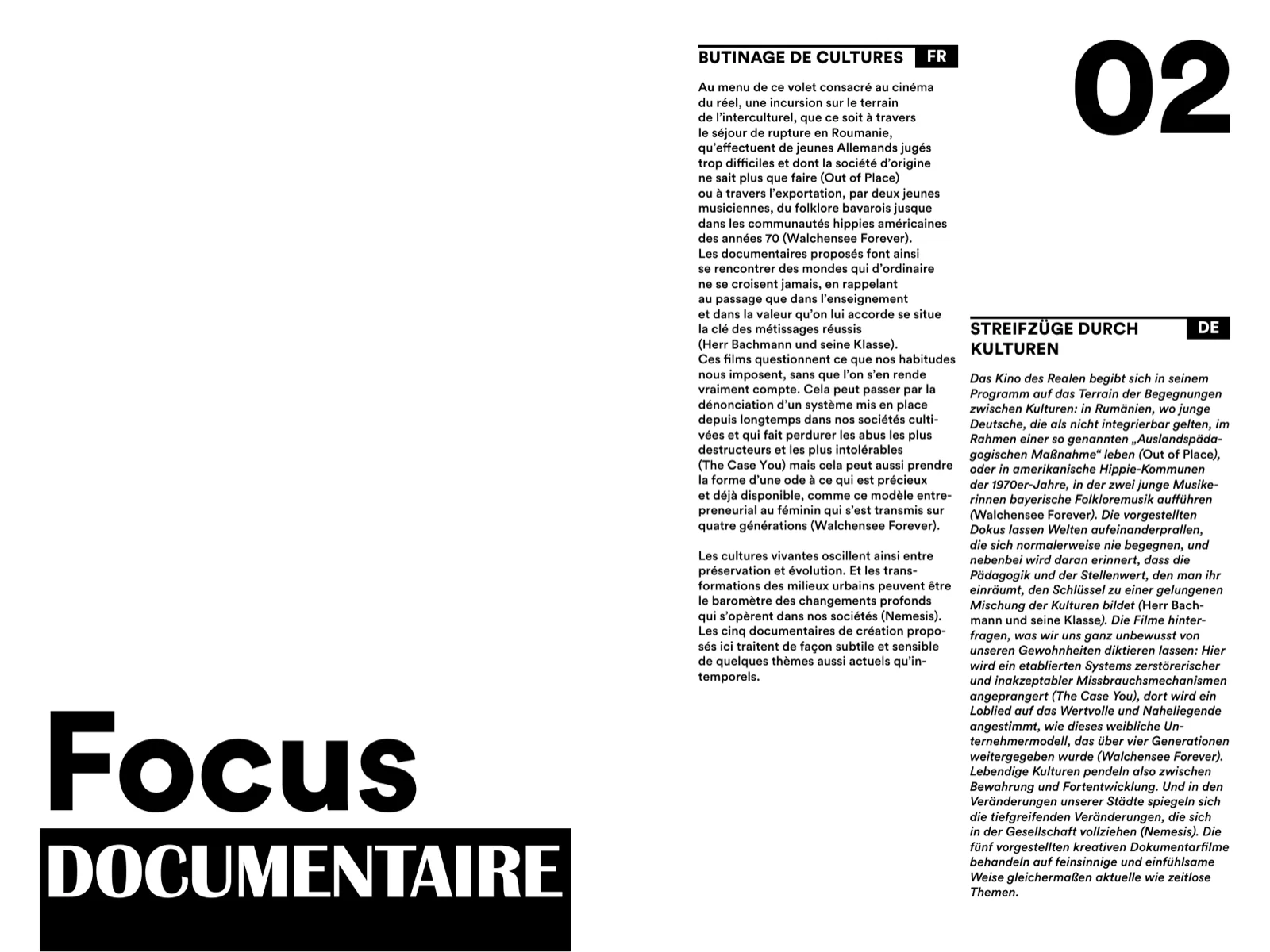 Focus Documentaire — Édition